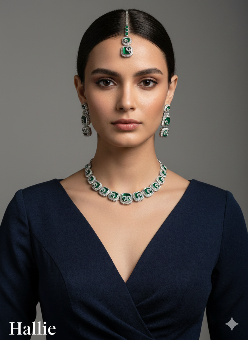 Silver Blue Necklace Hallie sets