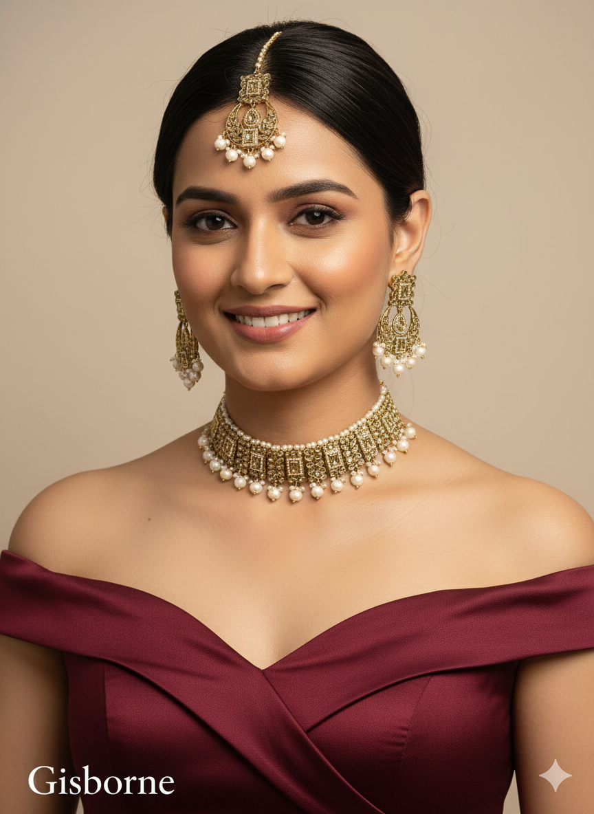 Peach Choker Jewellery Gisborne Set