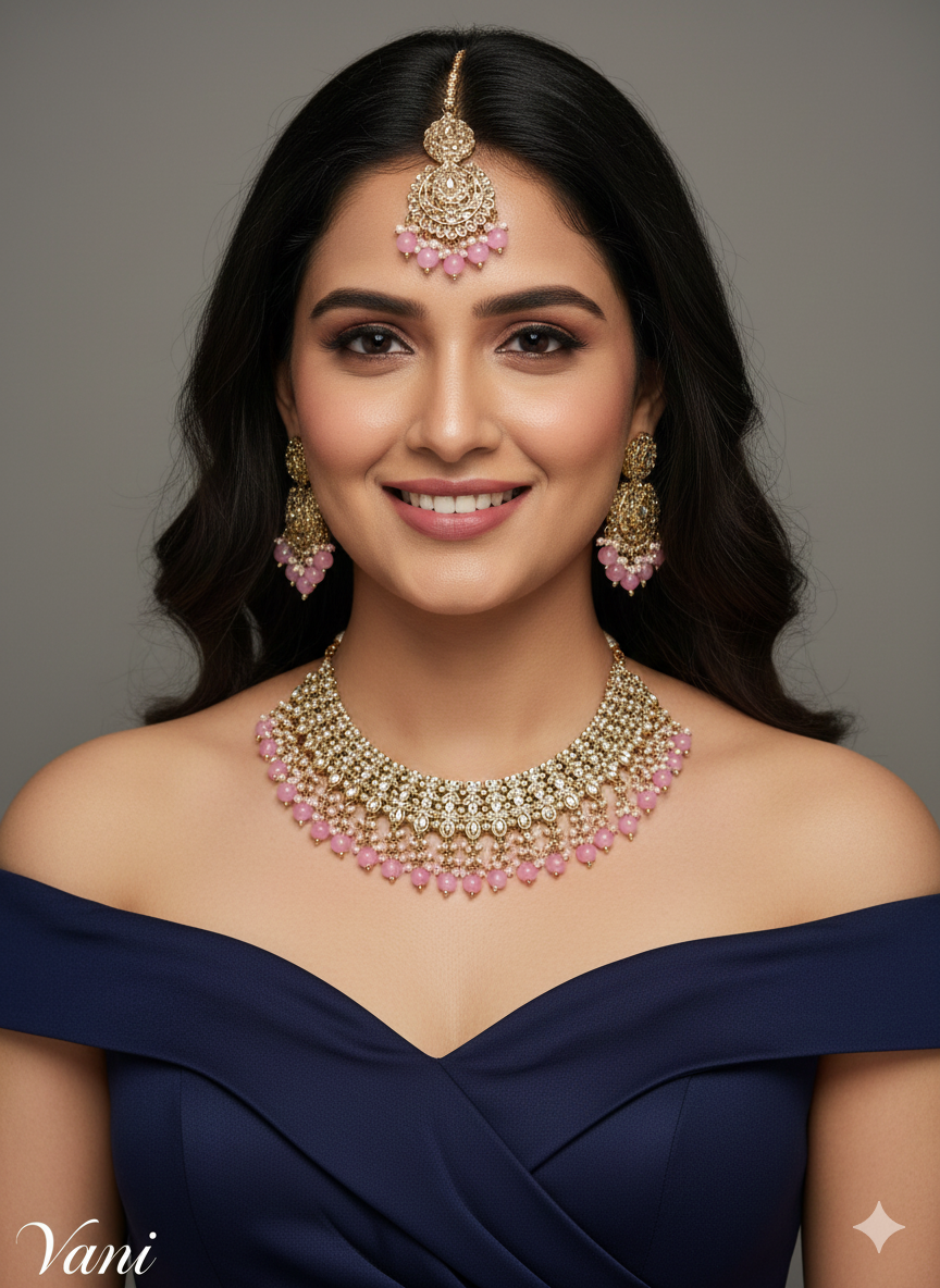 Sky Blue necklace Jewellery Vani Set