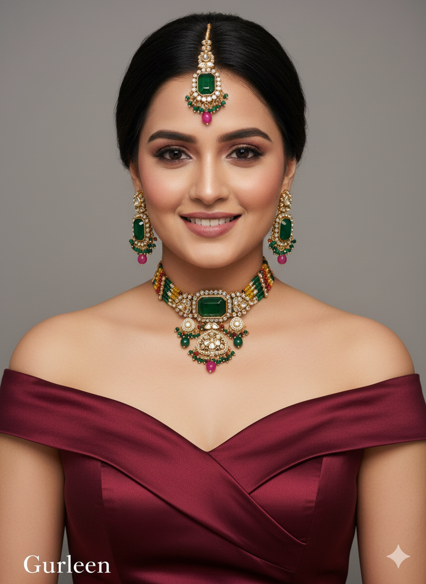 White Kundan Choker Jewellery Gurleen Sets