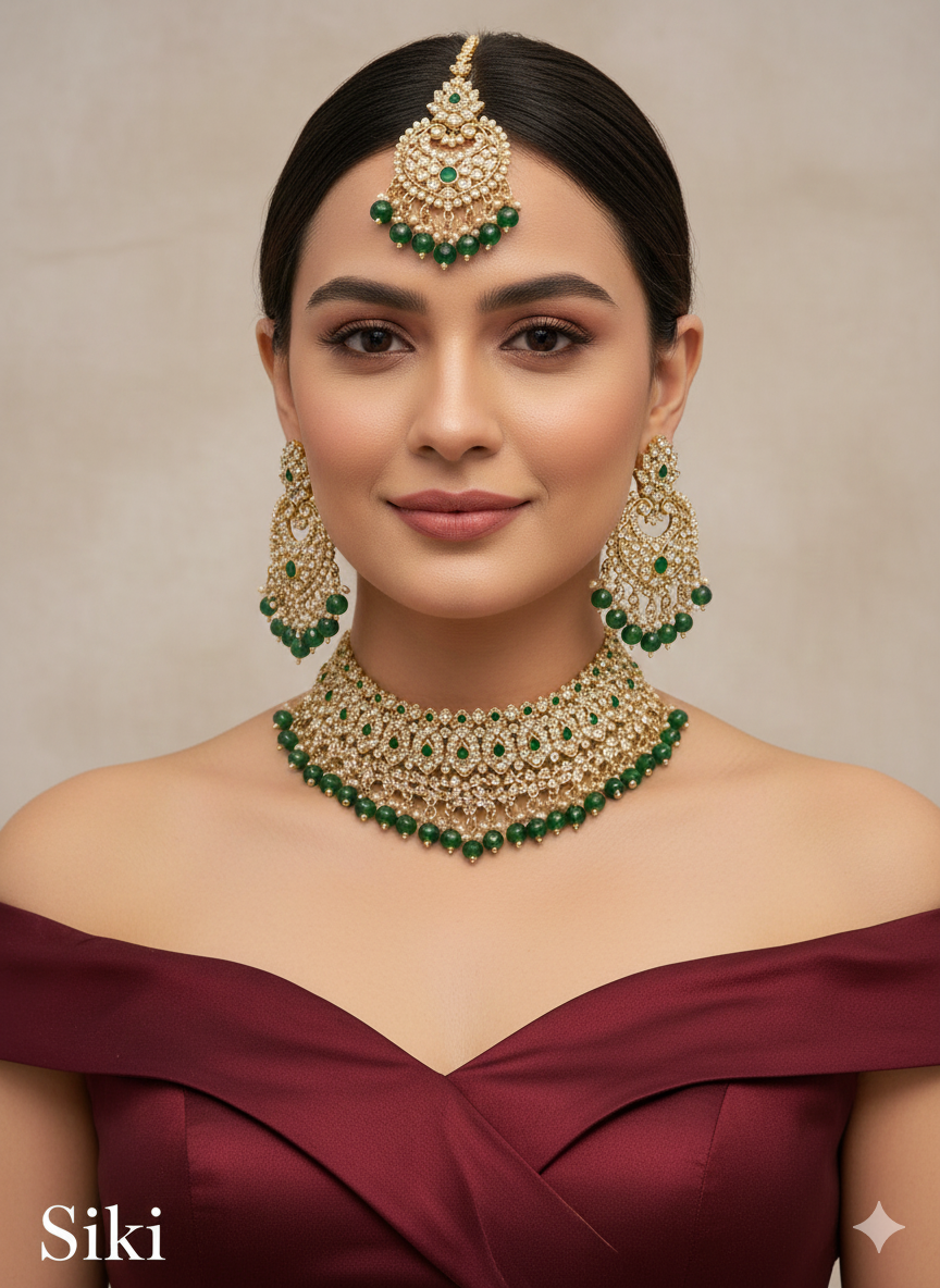 Rose Gold Choker Jewellery Siki Set