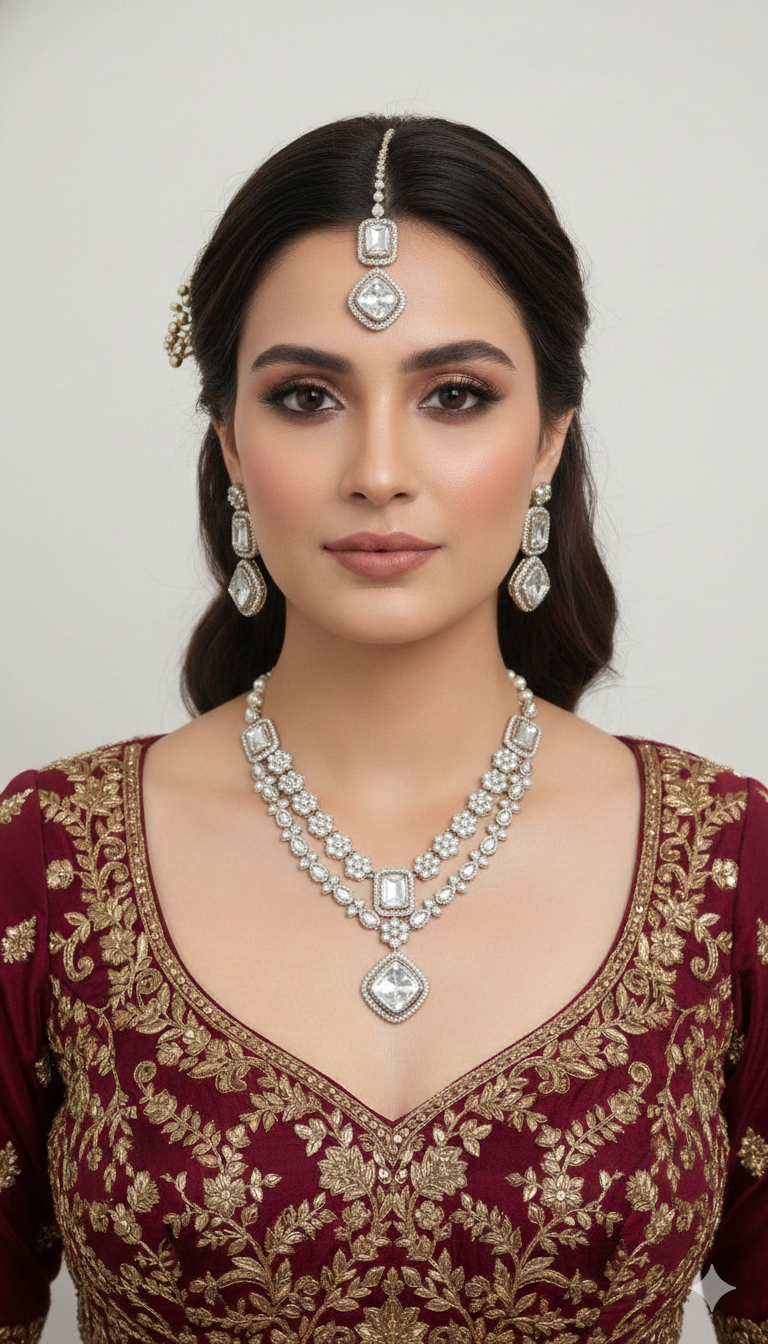 Gold Kundan Necklace Jewellery Bholi Set