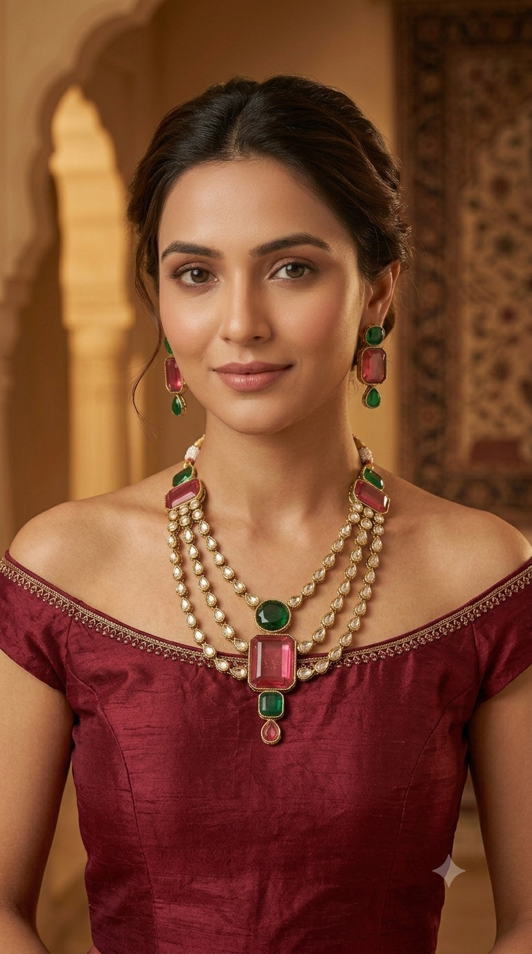 Antique Green Necklace Raman sets
