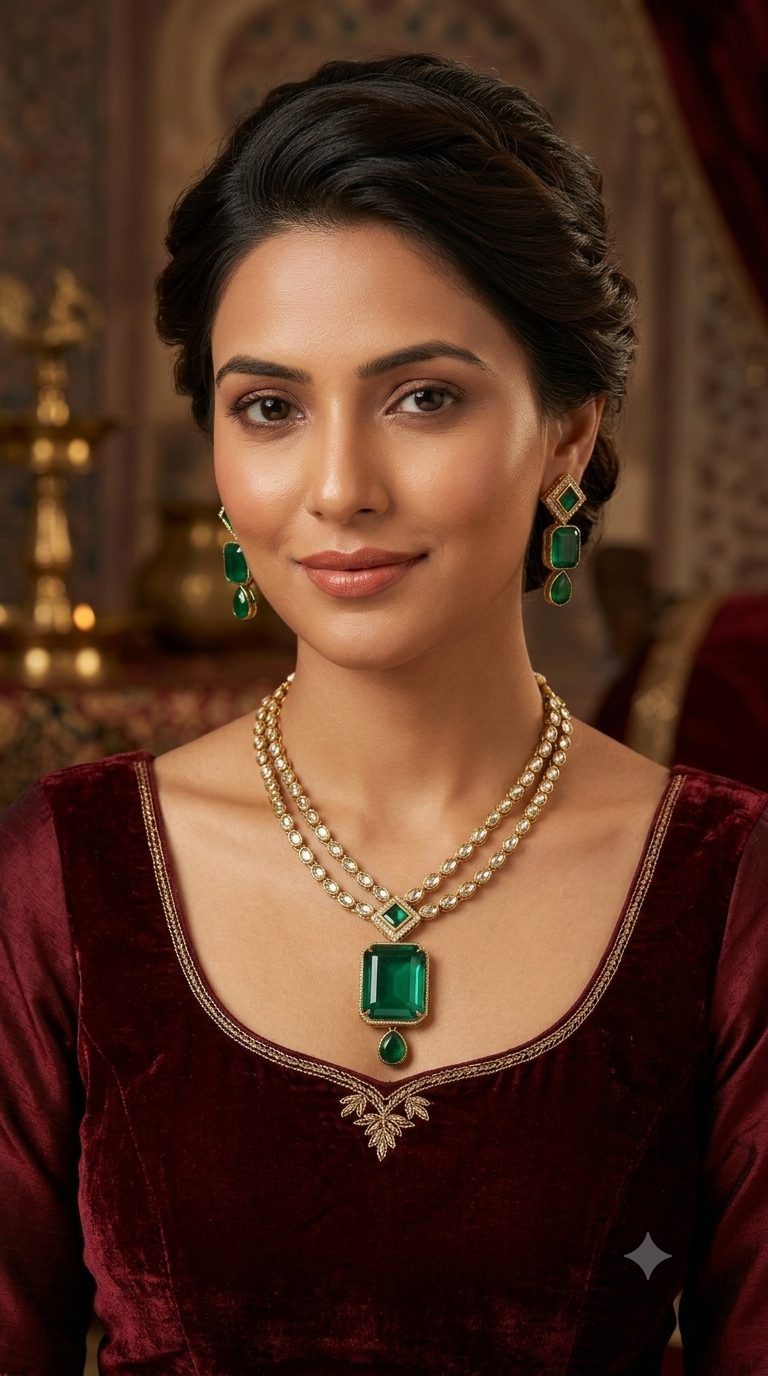 Antique Green Necklace Raman sets