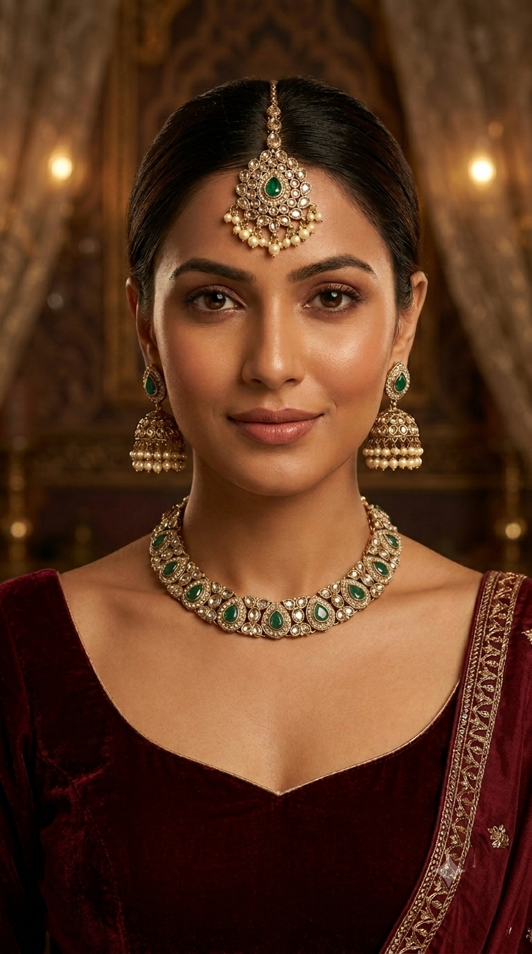 Antique Maroon Necklace Jagjeet sets