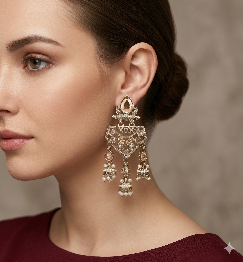 Antique Gold Bollywood Marci Earrings