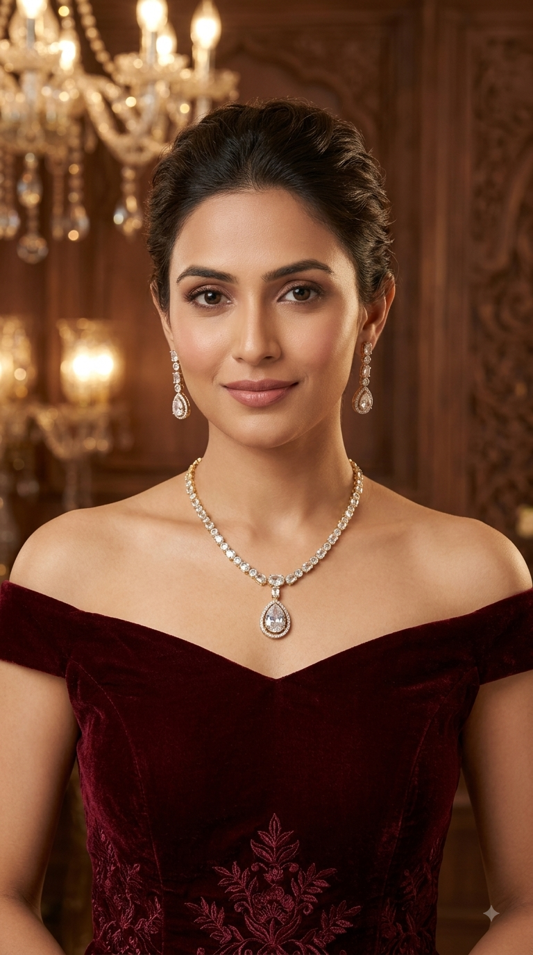 American Diamond Ad Necklace Alexa Sets