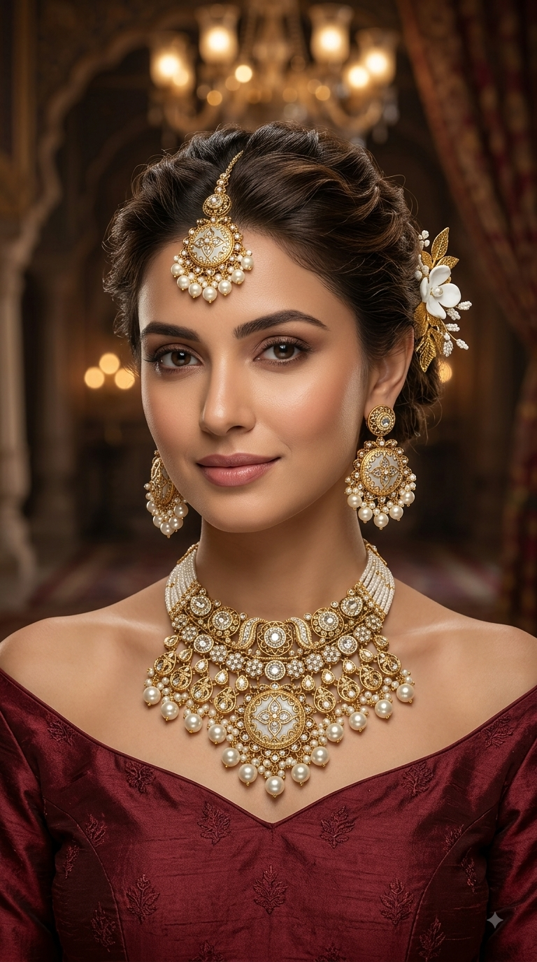 Ruby Sage Green Kundan necklace Set/ kundan Indian Redi jewellery sets