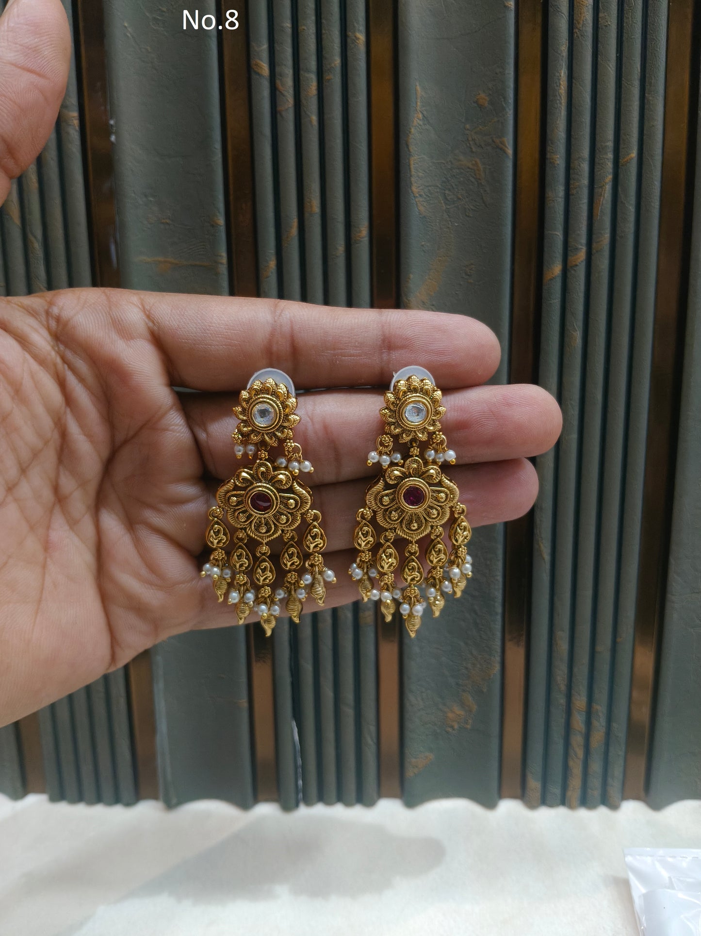 Gold Polki Niha Earrings