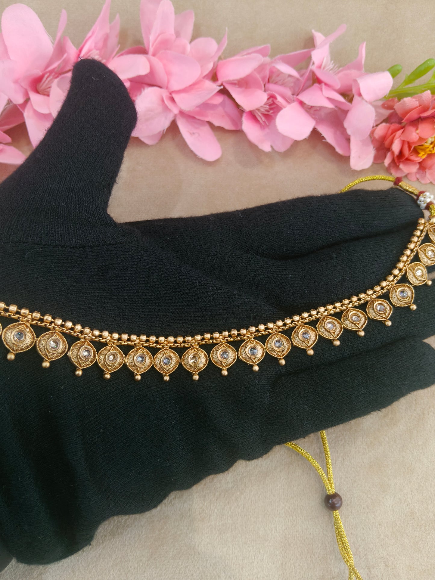 Gold Polki Necklace Jewellery Roma Set