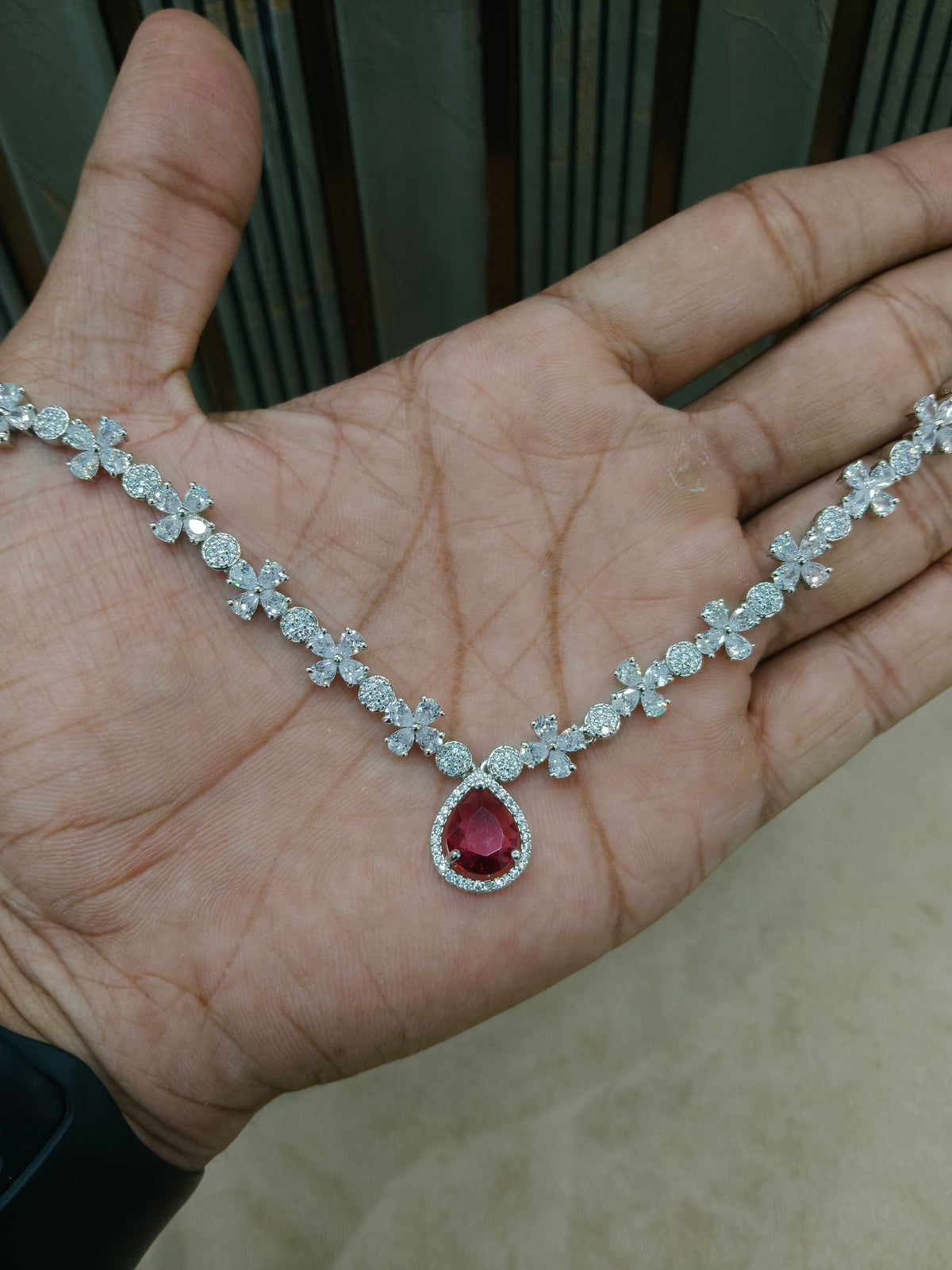 Silver Ruby Ad Necklace Mary Sets