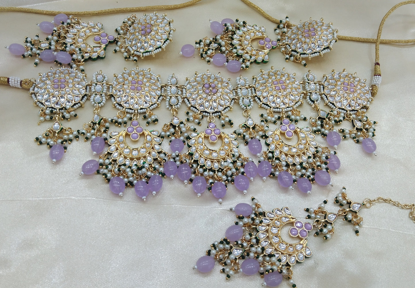 Eswari Lavender kundan Indian Jewellery Set
