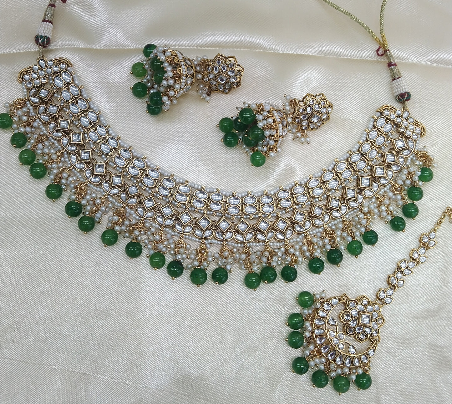 Kavita Green kundan Indian Necklace Jewellery Set