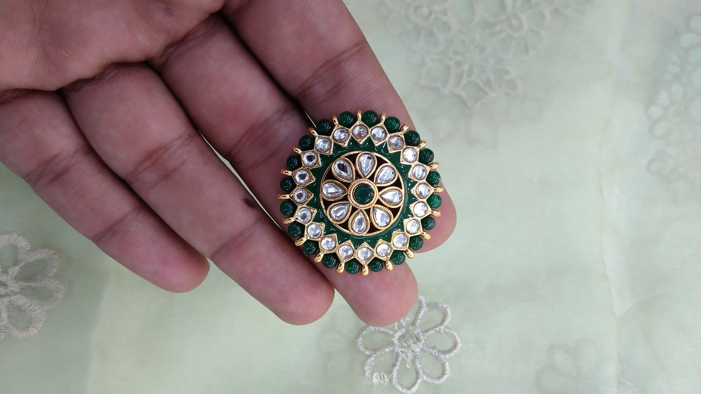 Kundan cocktail finger rings