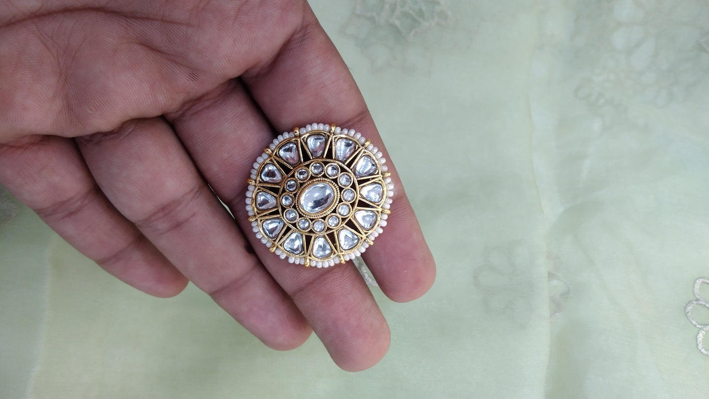 Kundan cocktail finger rings