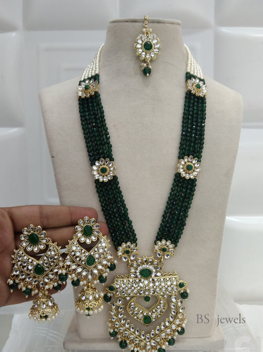 Green Rani Haar Indian Jewelry Set