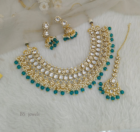 Raagavi Rama Green Kundan Jewelry Set