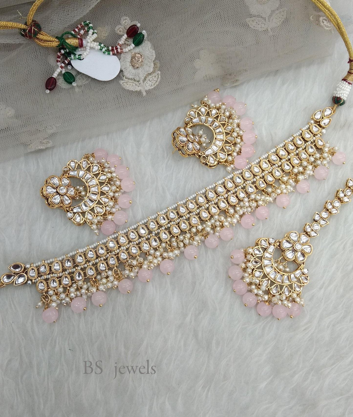 Pink Kundan Jewelry  Siya Choker Set