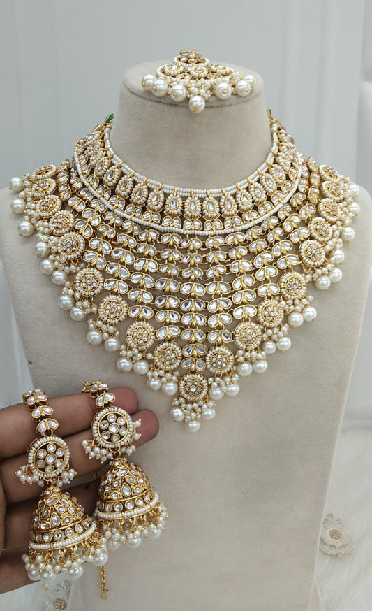 Tiya Kundan Necklace White Jewelry Bridal Set