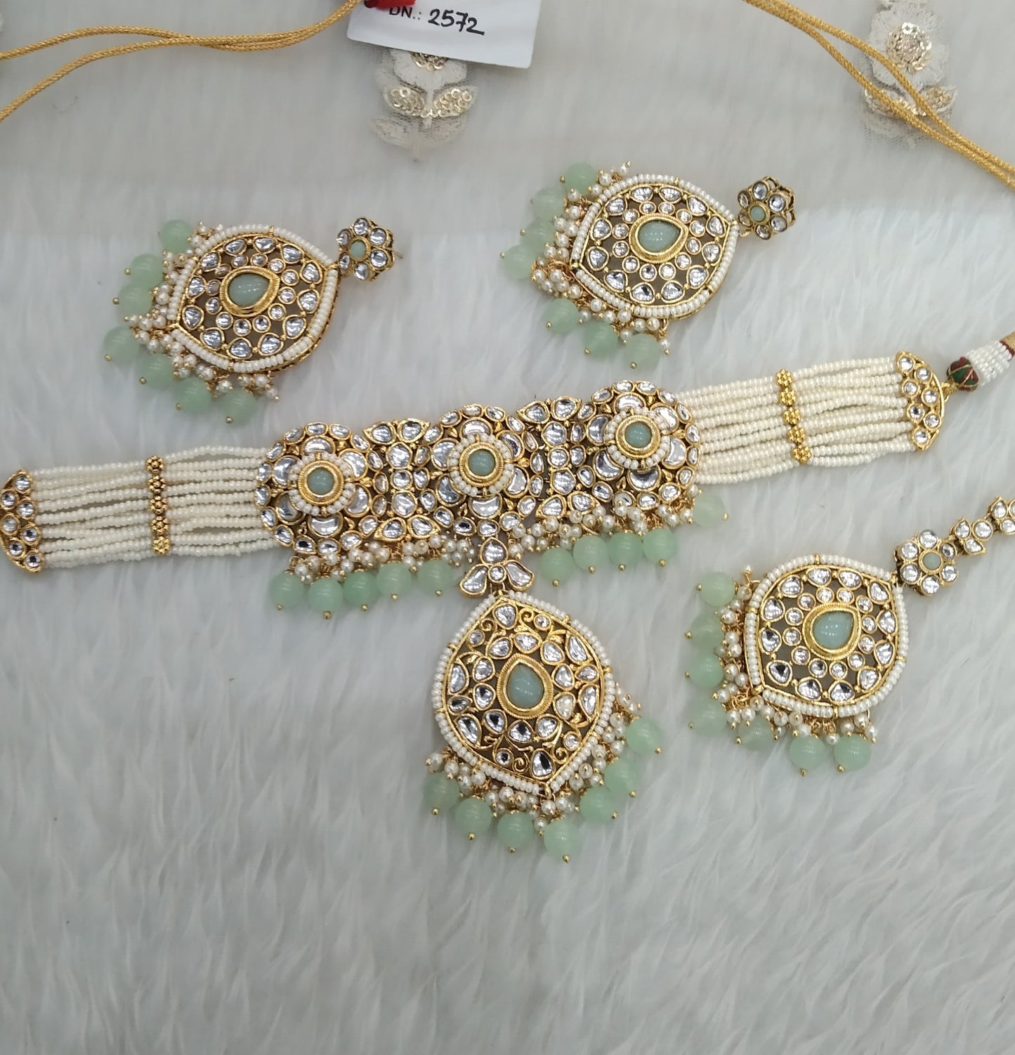 Pista Kundan Choker Jewelry Ram Set