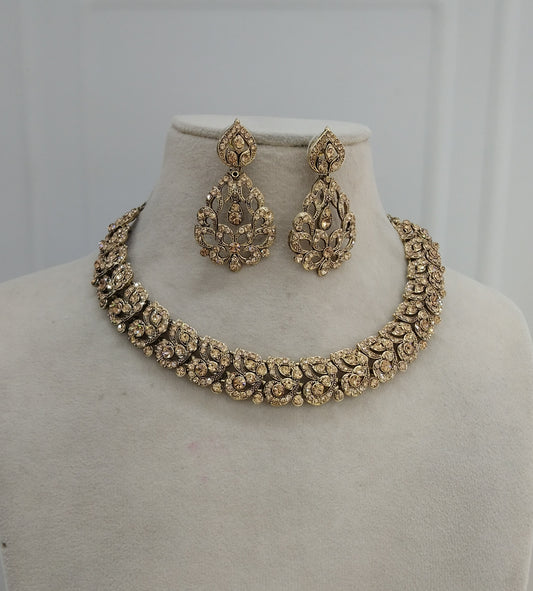 Antique gold necklace Set Indian jewellery Virat set