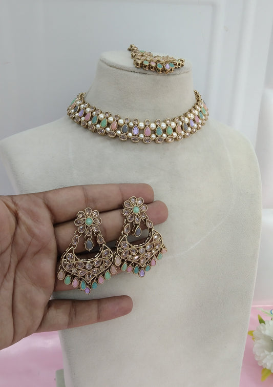 Multicolor Necklace Set Indian jewellery Ritu set