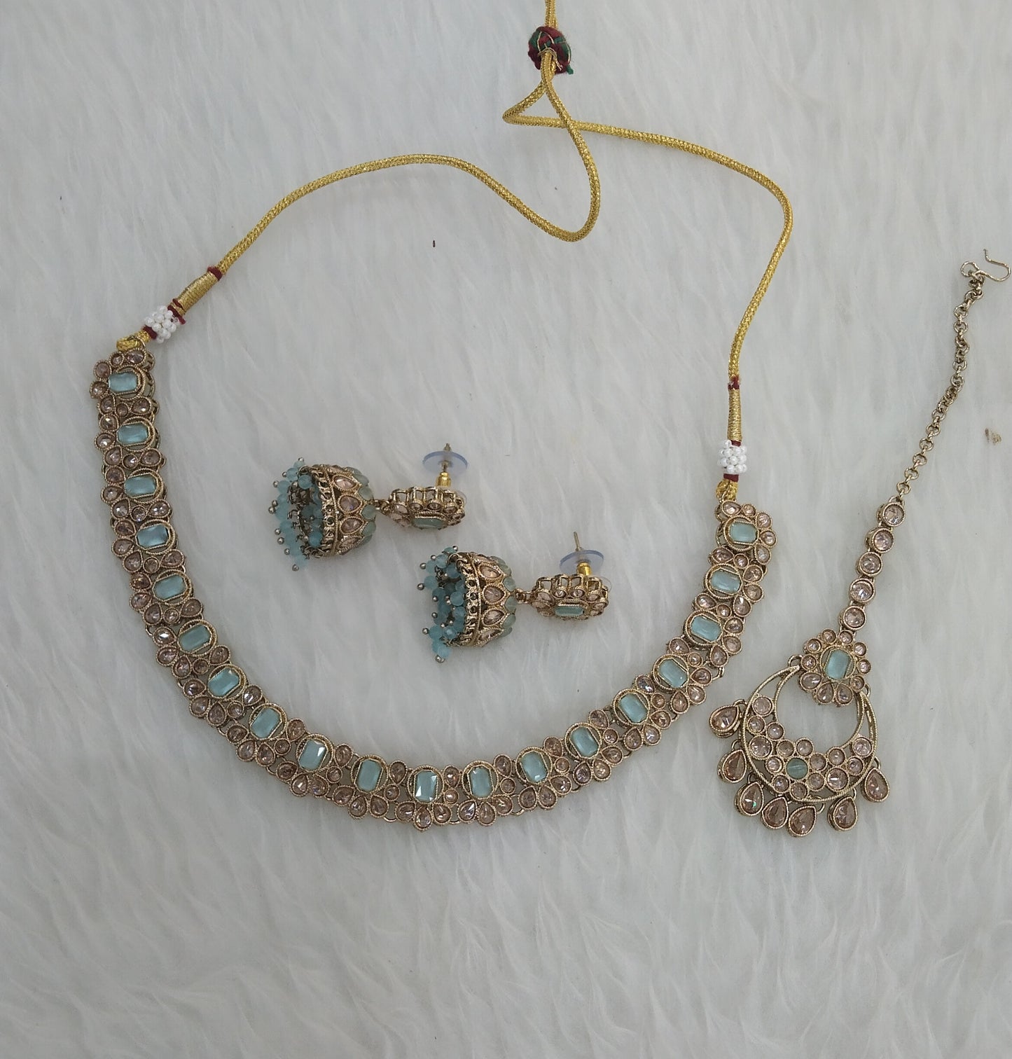Sky Blue Necklace Jewellery Niti Set