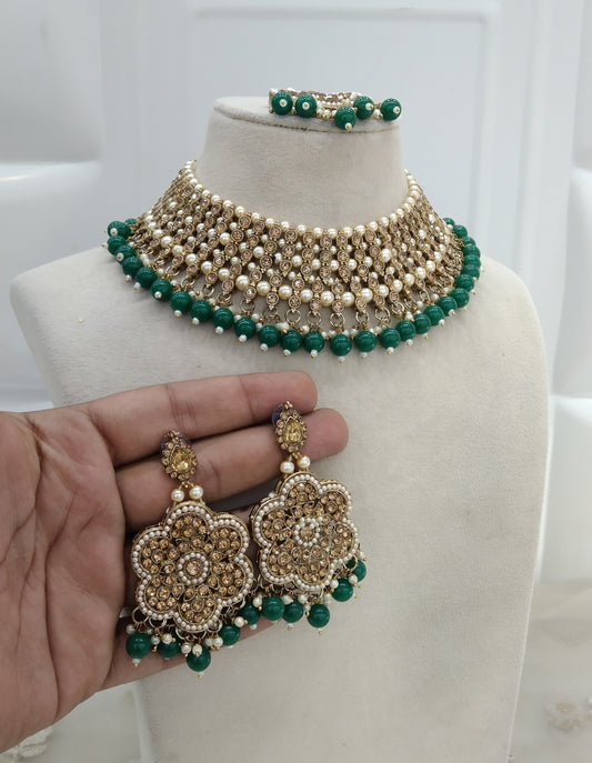 Green Necklace Indian Jewellery Ritu Set