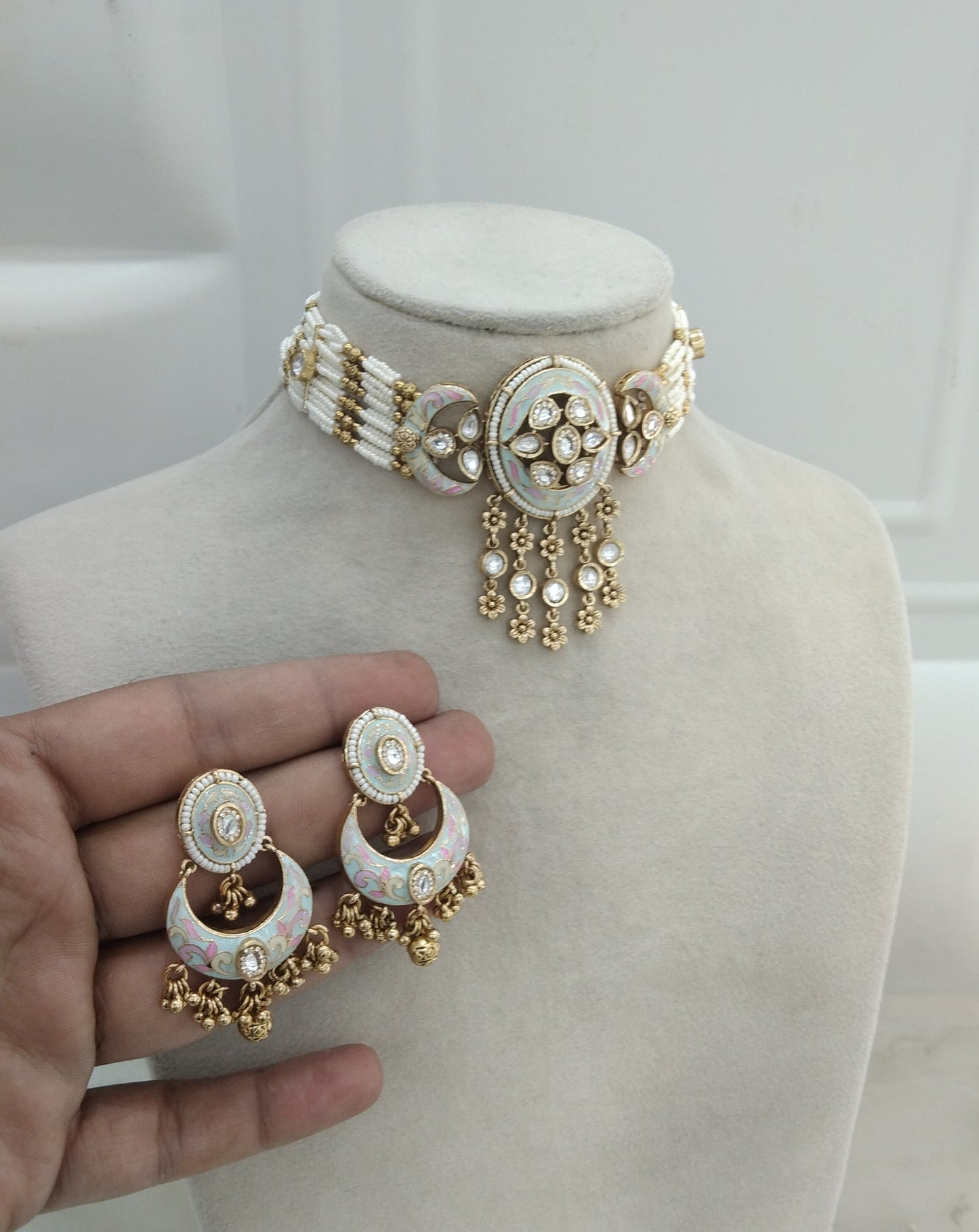polki Kundan Choker Jewellery jasika Set