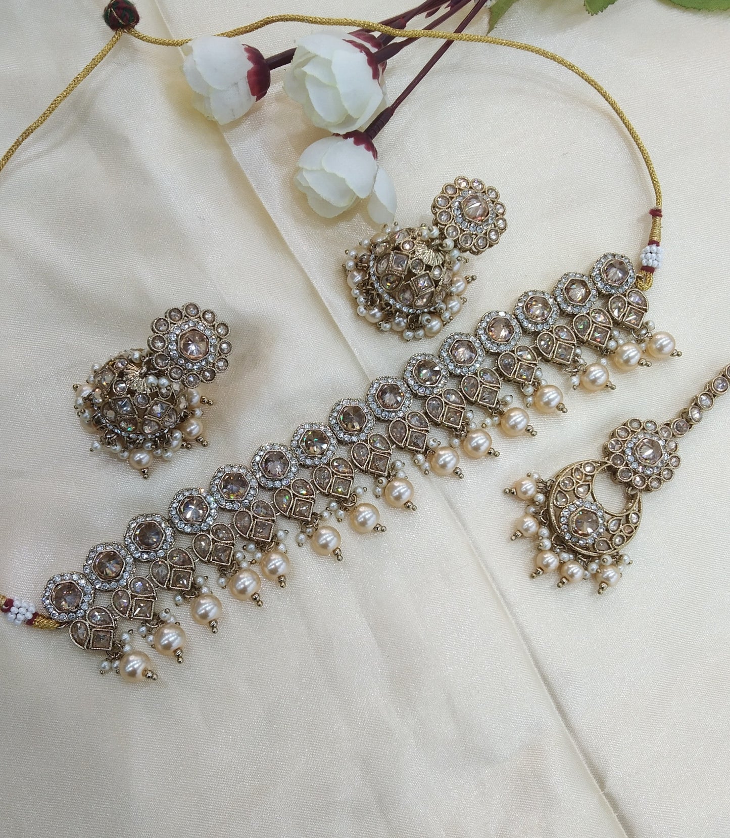 Antique Golden Choker Jewellery Malika Set