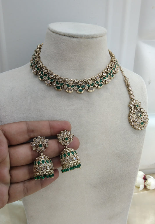 Green Necklace Jewellery Manisha Set