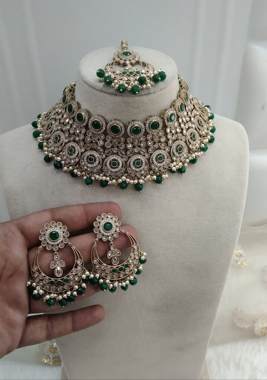 Green Choker Jewellery Bridal Alisha Set