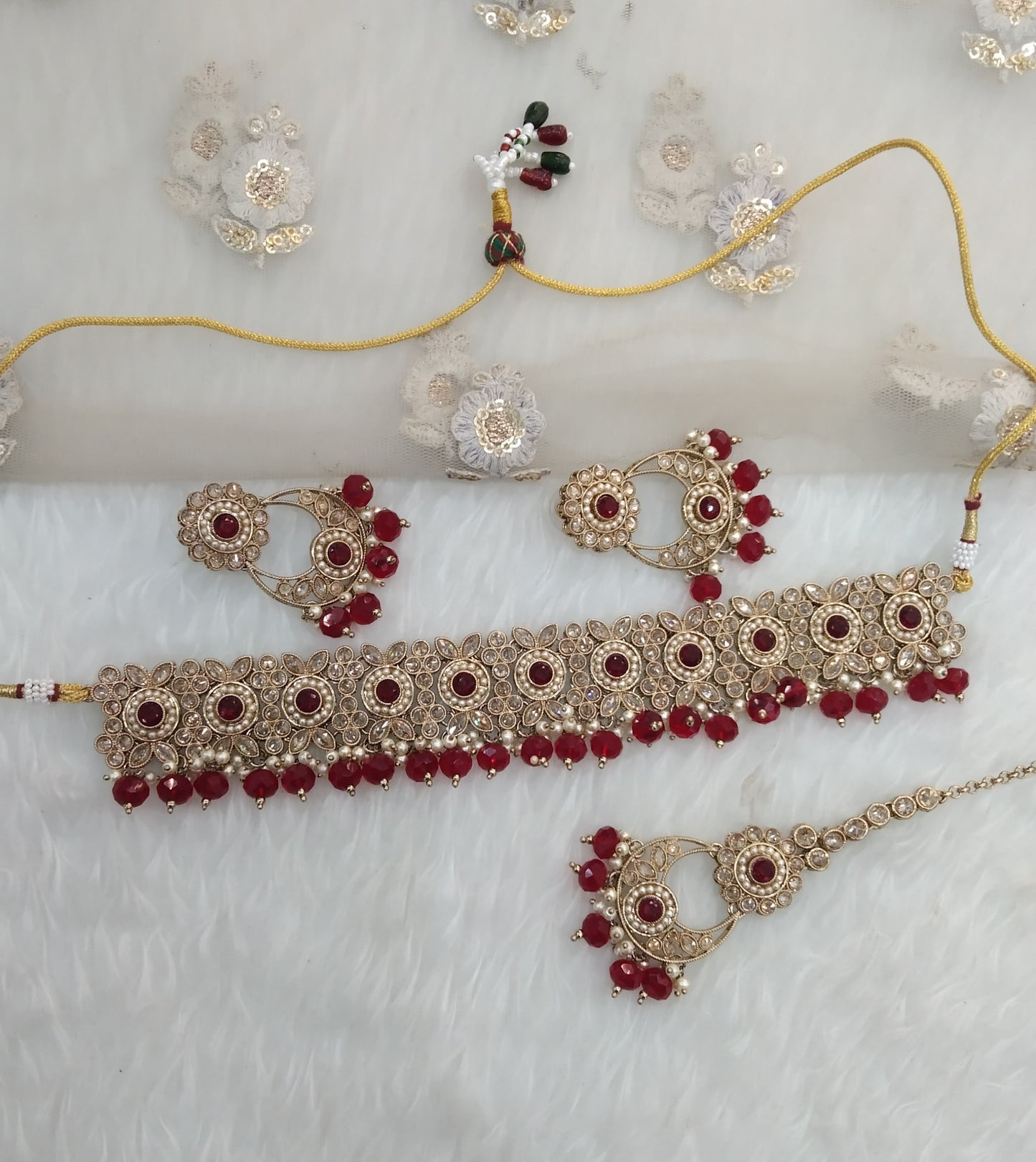 Ruby Choker Jewellery Bluff Set