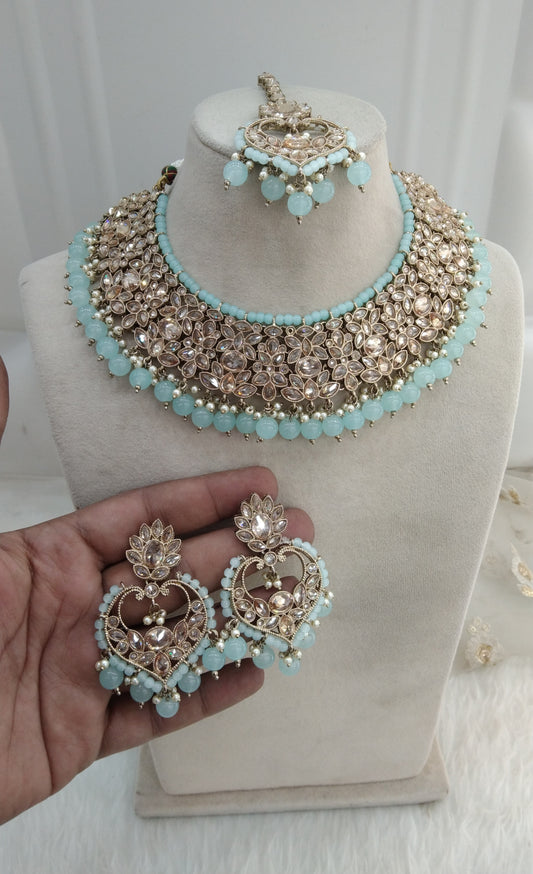 Sky Blue Bridal Necklace Compton Set