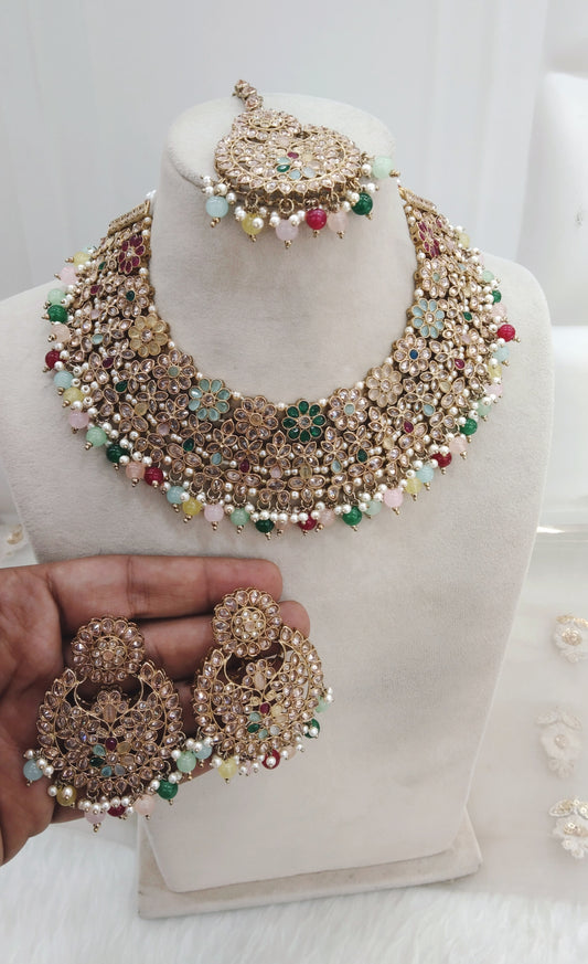Multi Colour  necklace Jewellery County Set