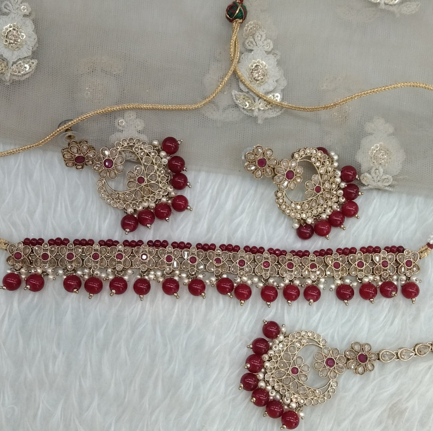 Ruby  Choker Jewellery Host  Set