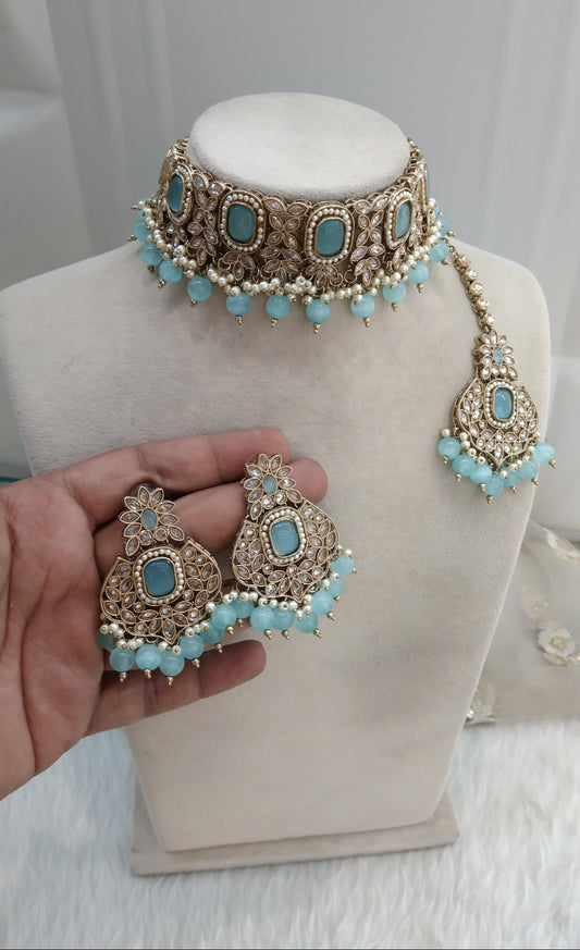 sky Blue Choker Jewellery Creek Set