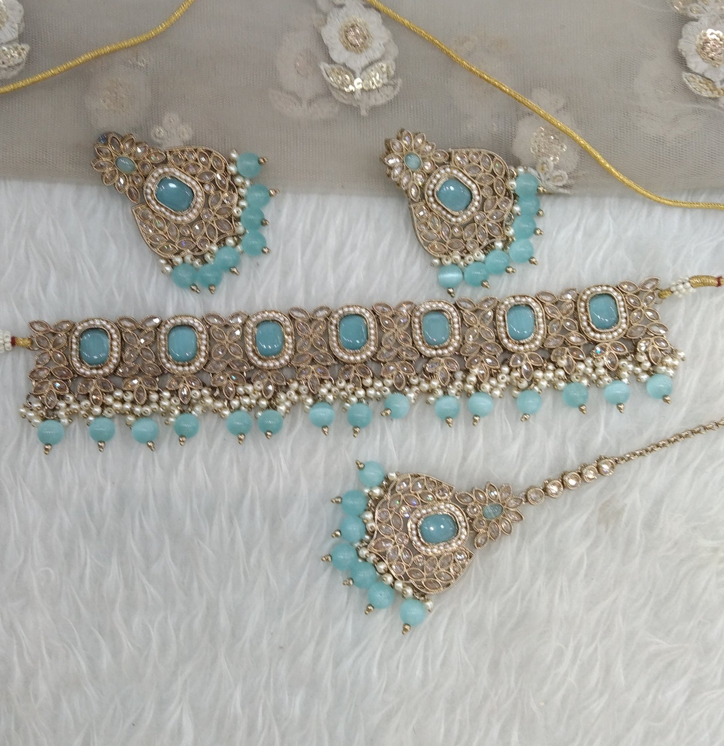 sky Blue Choker Jewellery Creek Set
