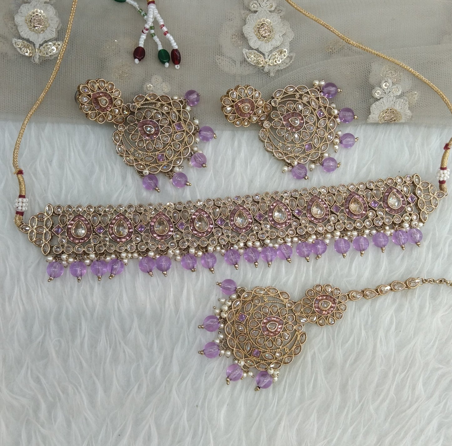 Lavender Choker Jewellery Holly Set