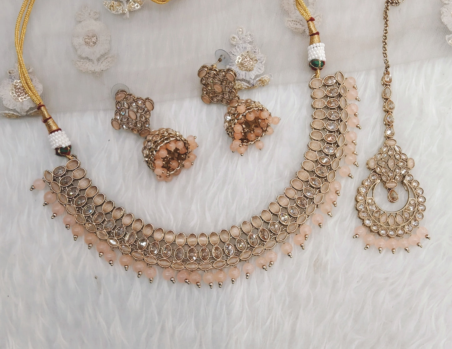 Peach necklace Jewellery Oakland Set