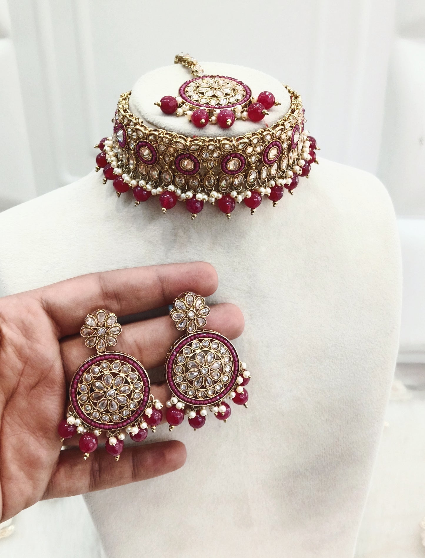 Ruby Choker Jewellery Oswego Set