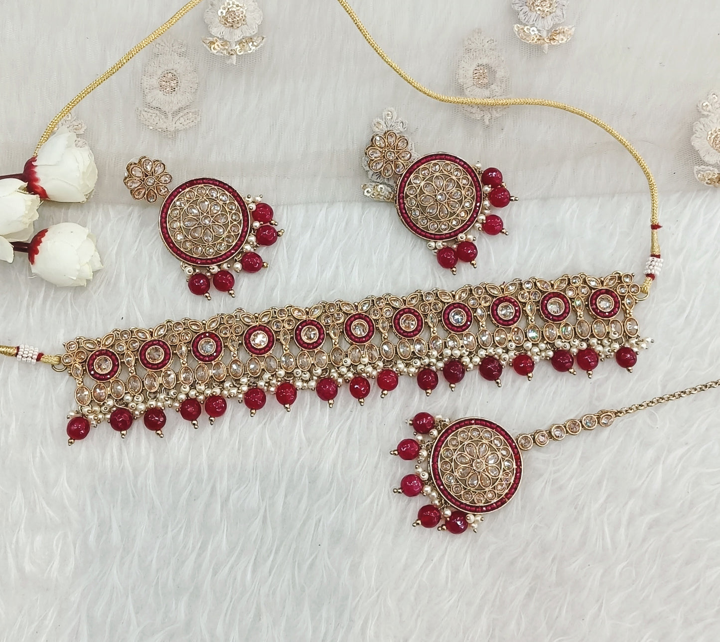 Ruby Choker Jewellery Oswego Set