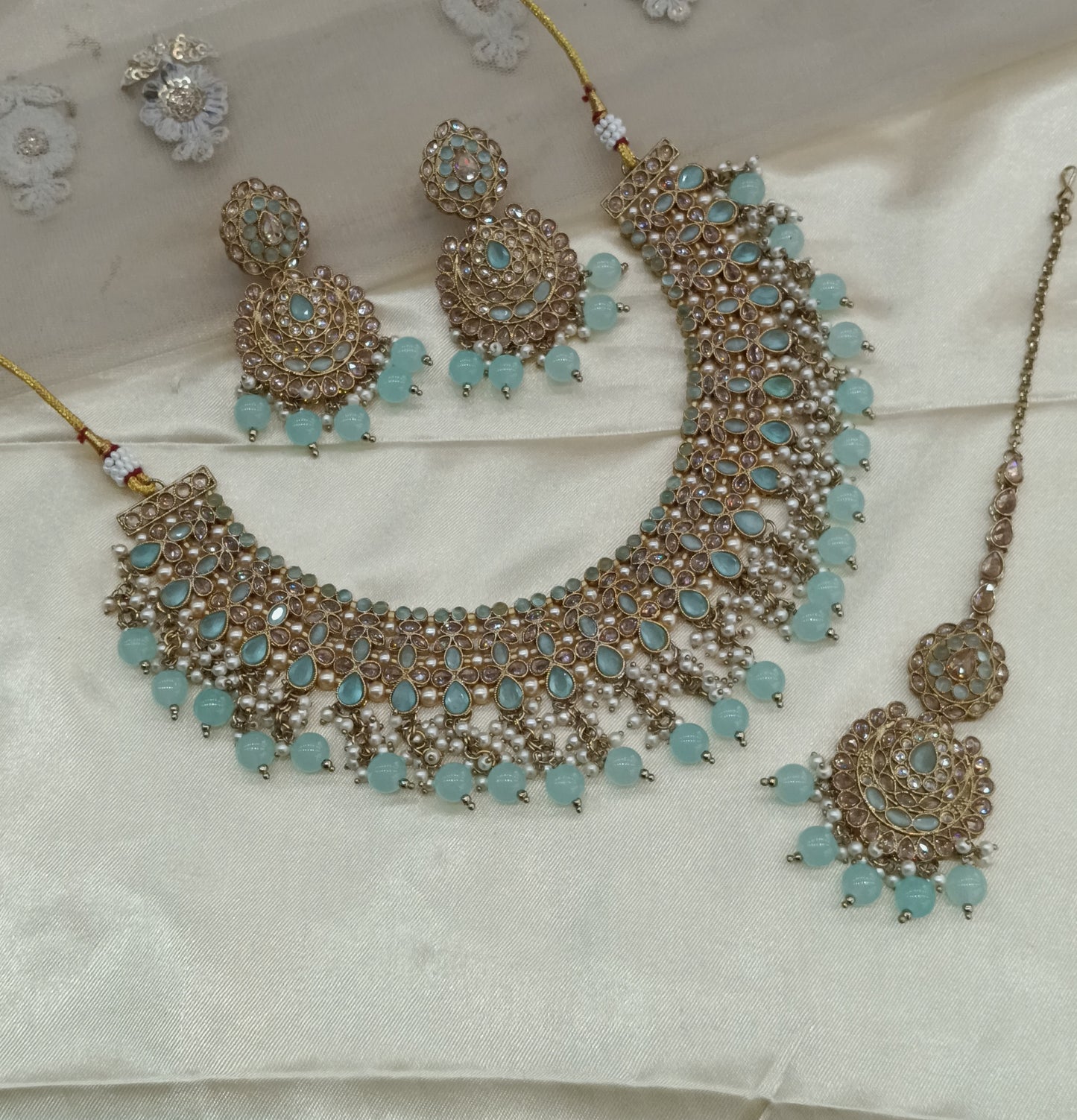 Sky Blue necklace Jewellery Vani Set