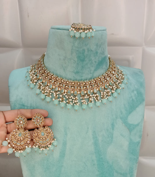 Sky Blue necklace Jewellery  Vani Set