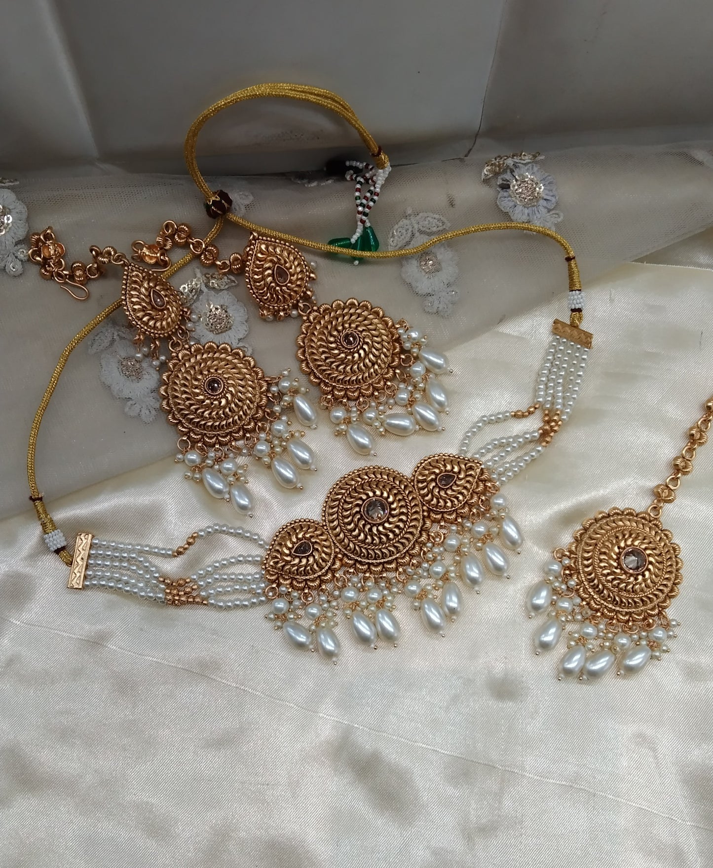 White Gold Punjabi choker Birpal set