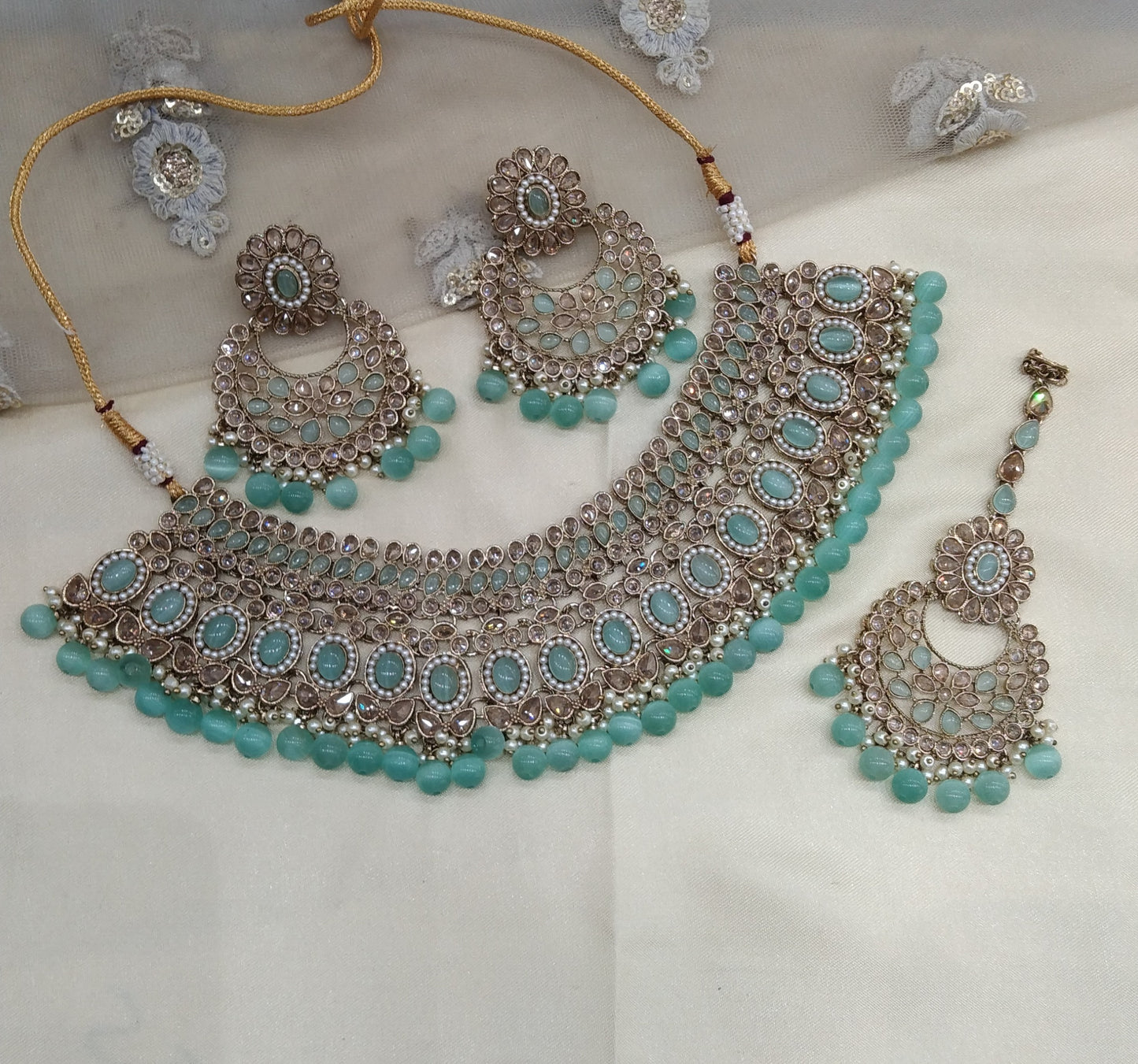Turquoise   Necklace Jewellery Nisha Set