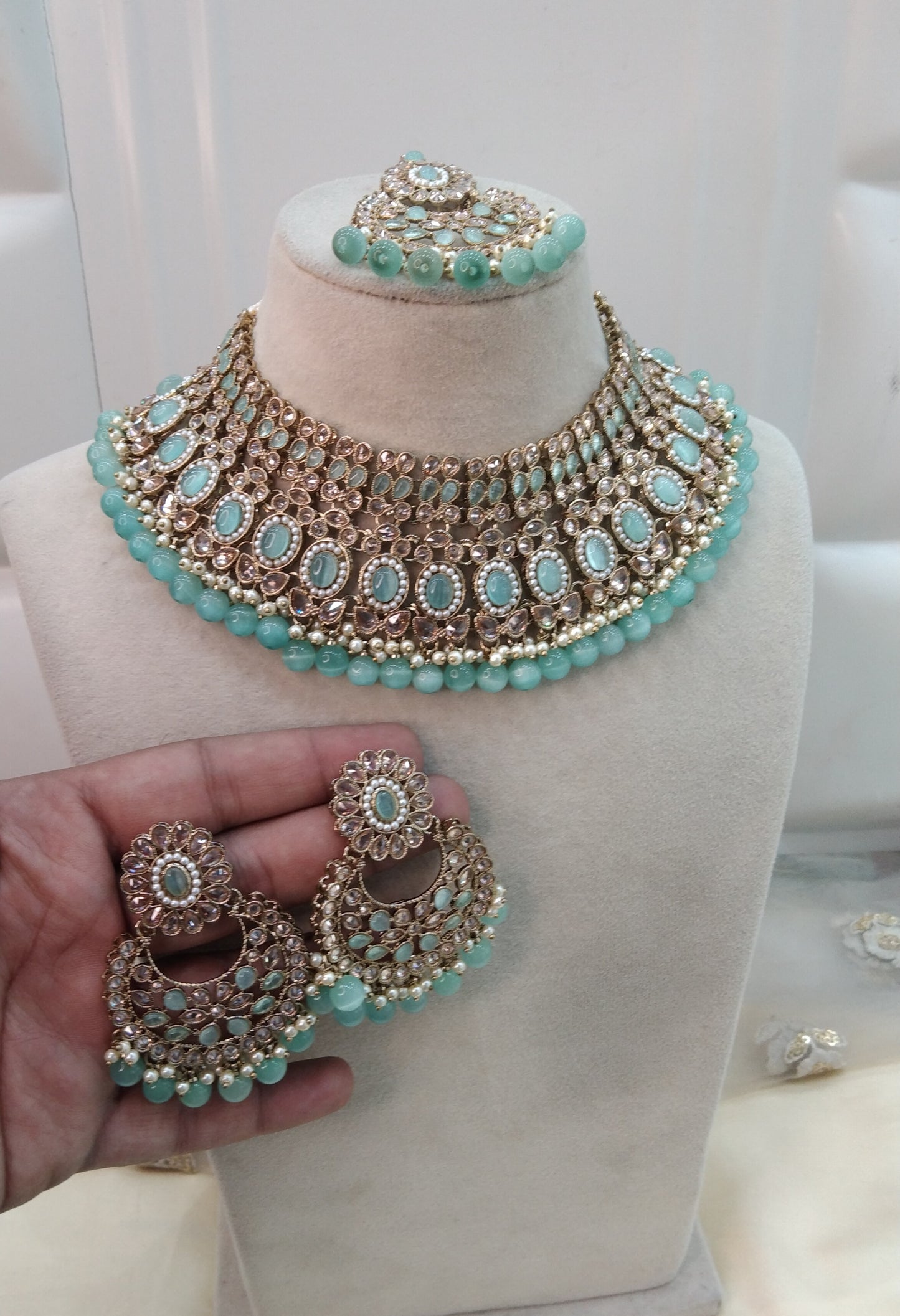 Turquoise   Necklace Jewellery Nisha Set