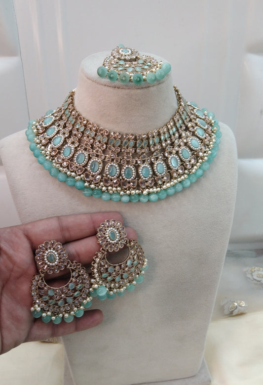 Turquoise   Necklace Jewellery Nisha Set
