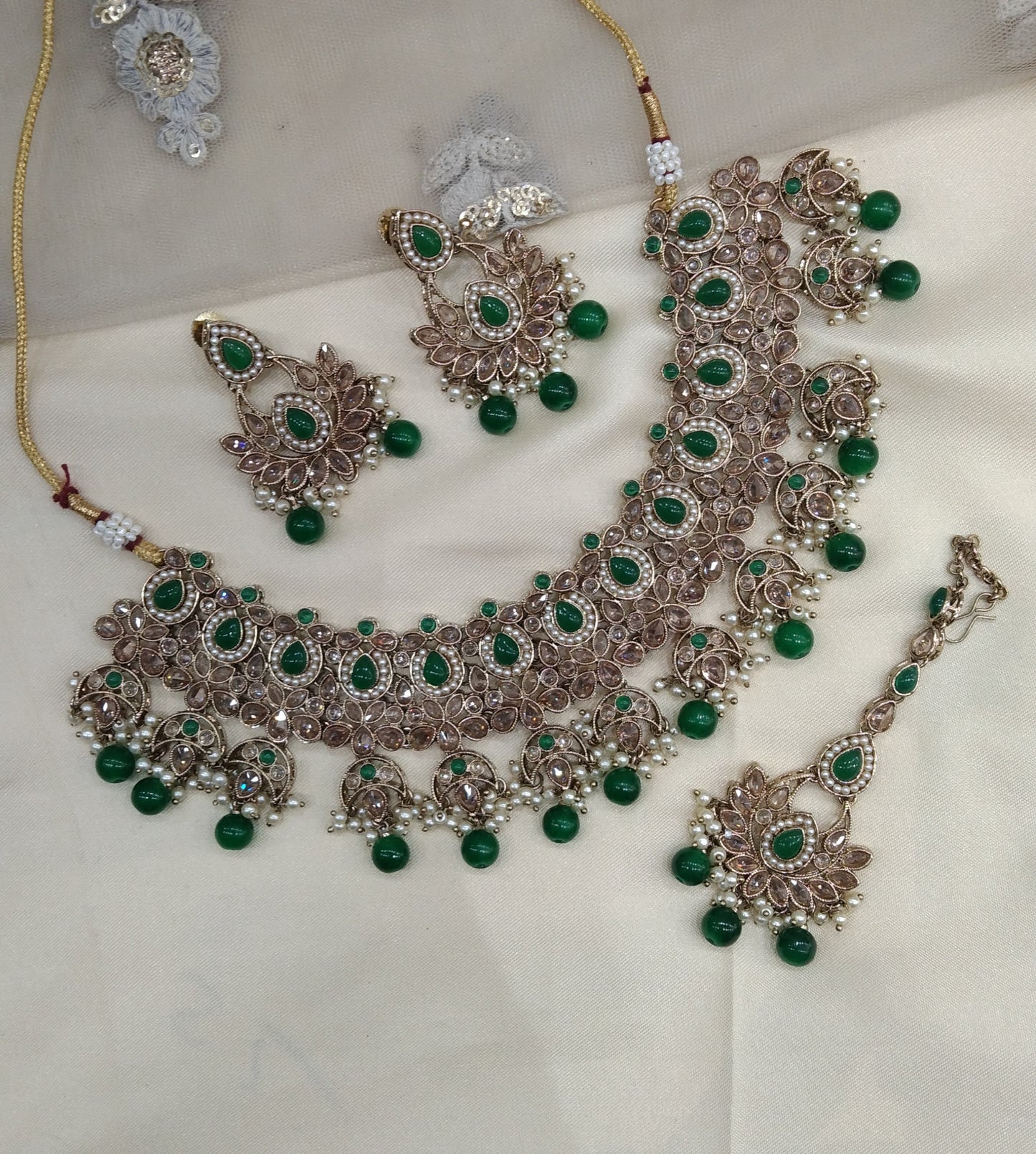 Green Necklace Jewellery Jani Set