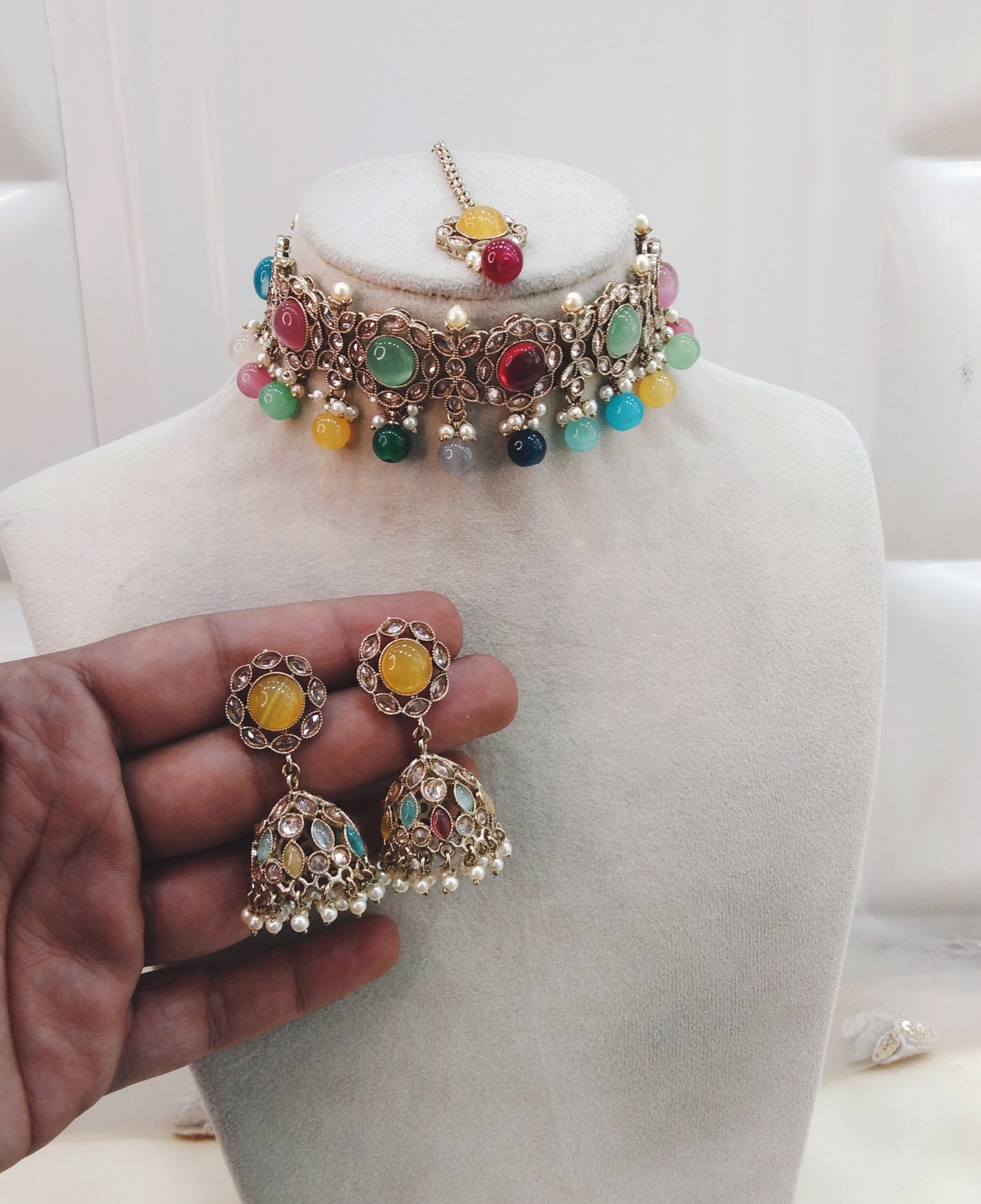 multi color Choker Jewellery Bendigo Set